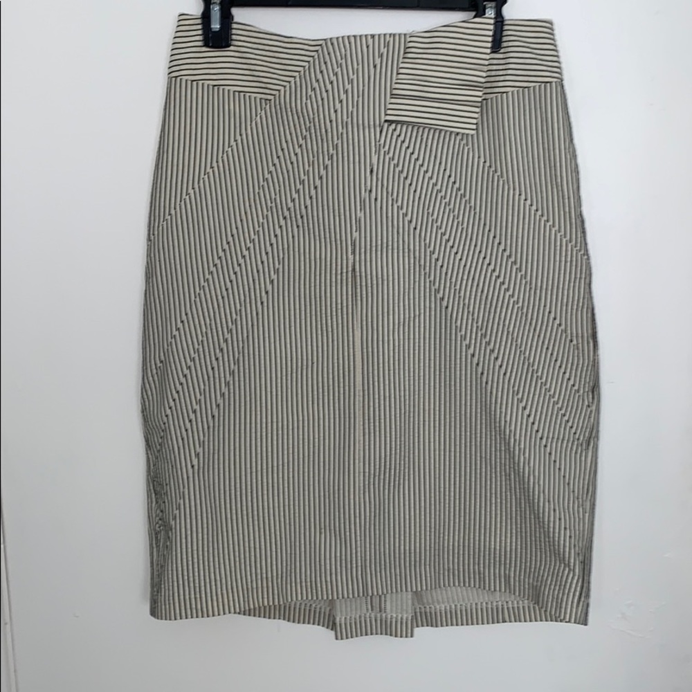 Anthro Striped cream and black pencil skirt